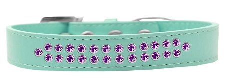 Two Row Purple Crystal Size 20 Aqua Dog Collar